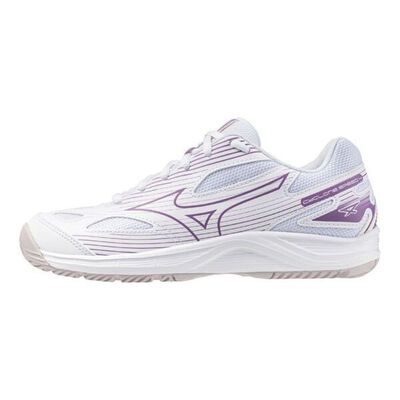 Mizuno Cyclone Speed 4 男女 排球鞋 羽球鞋 室內運動 緩衝 白 紫 [V1GC238010]