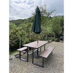 【BROTHER兄弟牌】塑木5尺野餐啤酒桌-適合4-6人坐(寬150cm，可另加陽傘和傘座)可開發票, , large