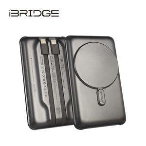 iBRIDGE 10000mAh Magnetic Ultra-thin Power Bank with Cable - Graphite Gray