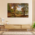 【御畫房】湖畔風景 國家一級畫師手繪油畫60&times;90cm(VF-194), , large