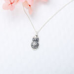 【Angel & Me】Cute Owl s925 sterling silver necklace Valentine Day birthday gift, , large