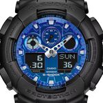 CASIO 卡西歐 G-SHOCK 熾熱火焰系列 雙顯手錶 GA-100FL-1A, , large