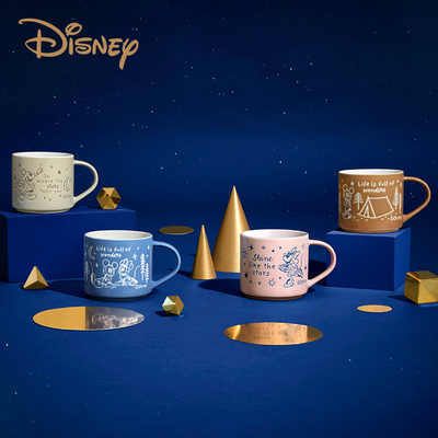【Disney 迪士尼】星空米奇陶瓷馬克杯420ml(2款一組/對杯)