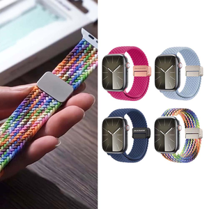【山水之寶】DUX DUCIS Apple watch 38/40/41/S10 42/S11 42mm錶帶 彈力編織磁吸扣錶帶