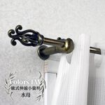 Mini Telescopic Curtain Rod &ndash; Jellyfish Design Finials | 97-183 cm | &Oslash;9.8/7.8mm | Vintage European Style | For Small Windows & Doorways-Milky White with Brushed Gold, , large