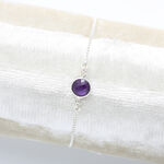 【Angel & Me】Round Amethyst crystal pink simple bracelet mother's birthday Day, , large