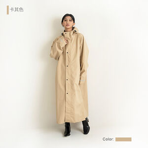 純粹本質前開式輕量風雨衣-卡其XL