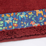 【HASHIZUME】Japan-Made Antibacterial & Deodorant Kitchen Mat 50&times;210cm &ndash; Wine Red (Nordic-Style Lucky Horse / Non-Slip Design / Machine-Washable), , large