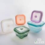 JC ECO BELIEVER Collapsible Silicone Food Storage Containers, BPA Free, Microwave, Freezer and Dishwasher Safe, Gold 900ml, , large