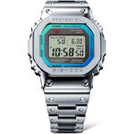 CASIO 卡西歐 G-SHOCK 全金屬 彩虹光譜 太陽能電波手錶-百搭銀 GMW-B5000PC-1, , large