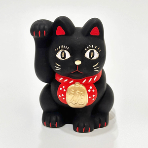 maneki-neko-Patterned Black