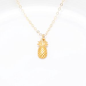【Angel & Me】鳳梨 好運 旺旺 s925 純銀 厚鍍 24k 純金 項鍊