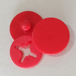 【立承生活】號碼布布扣 紅色 4顆x3組, , large