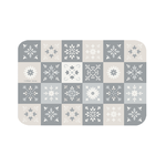 【Monster】 Soft Diatomaceous Earth Absorbent Mat &ndash; Floral Seal Series (60x40cm) &ndash;Gray & White Overture, , large