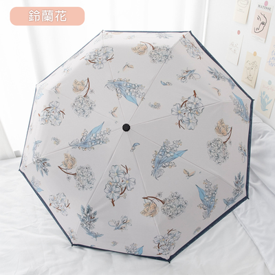 [凱得國際]KISSDIAMOND絕美花漾黑膠防曬一鍵開收晴雨自動傘KDU-H002