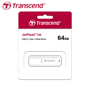 【Transcend】創見 JetFlash 730 USB 3.1 64GB 白色 高速隨身碟 保固公司貨
