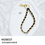 【山水之寶】MOBEST 手機掛繩 手機墊片 皮革金屬鏈手腕掛繩 含掛繩通用墊片 手腕繩 手腕掛繩 短掛繩 防丟繩, , large