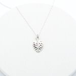 【Angel & Me】Monstera Delici Leaf s925 sterling silver necklace Birthday gift, , large