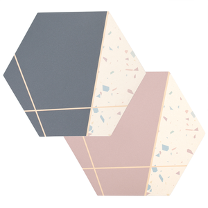 【Monster】 Morandi Terrazzo Pot Holders, Set of 2 (20.7x18x0.5cm) &ndash; Blue & Pink