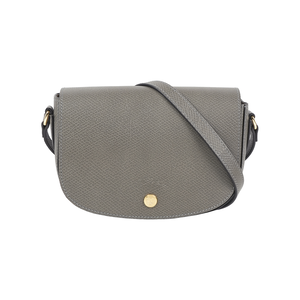 LONGCHAMP S號 EPURE 牛皮翻蓋馬鞍包(斑鳩灰)