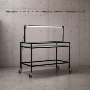 【 SHAONIANNA.TW 】一體成型鋼構可移動植物架｜可調式吊燈橫桿設計｜多層植栽展示收納架