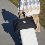 【YUNJOIN】 行李箱拉桿手提袋-黑色 厚實 挺立 大容量 收納包 拉桿袋 旅行袋 行李袋 防潑水, , large