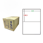【鶴屋】A4電腦標籤 148.5x210mm 直角 2格 1000張入 / 箱(C149210 LX), , large