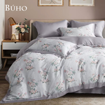 BUHO 60支100%TENCEL純天絲全鋪棉兩用被冬包組-雙人加大-(多款任選), 珠光香草-灰, large