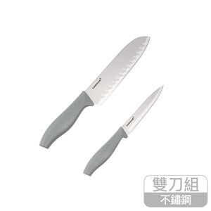 樂扣不鏽鋼萬用料理雙刀組-水果刀/三德刀