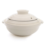 [豐名日本餐具] 六號鍋 白棕圈  / C06PT0-36, , large