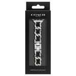 COACH Apple Watch 錶帶 38/41mm 適用 鍊帶結合皮錶帶 - 銀x黑(不含手錶), , large