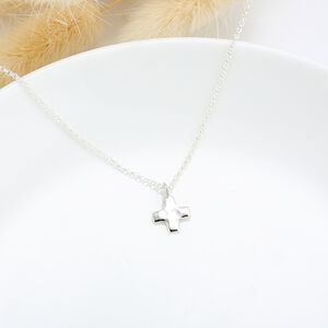 【Angel & Me】Hammered Prayer Cross s925 sterling silver necklace Birthday gift