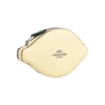 COACH 銀字Logo 防刮皮革檸檬造型拉鍊零錢包(月光黃), , large