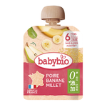 【綠動會】Babybio 生機香蕉杏桃纖果泥90g, , large