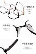 MEGASOL 輕量彈性記憶金屬航鈦金屬半方框漸進多焦老花眼鏡(知性俐落細框中性款YSL-LH1066) 黑色 100度, , large