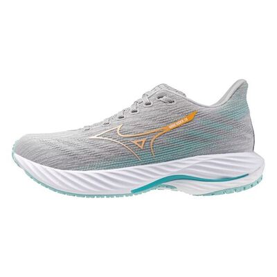Mizuno Wave Rider 28 Sw 女 慢跑鞋 超寬楦 彈力 支撐 緩震 灰 橘綠 [J1GD240672]