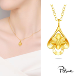 【Prisme Gold】黃金項鍊 水滴蓮花 鍊墜項鍊 (金重：約0.08錢&plusmn;0.03), , large