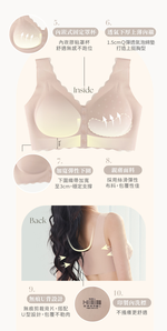 【伊柔 EVEROY】鈕扣型前扣美V集中 M-EQ/3XL大尺碼無鋼圈內衣 哺乳內衣 裸膚粉 W015-31, , large