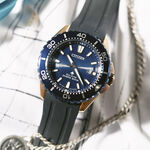 CITIZEN 星辰 PROMASTER MARINE 光動能200米潛水錶-黑x藍 BN0196-01L, , large