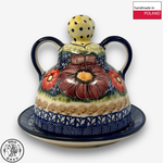 【SOLO Vintage】Cerraf Polish Pottery 14cm Cheese Lady Dessert Plate Banquet of Elegant Red Series Made in Poland, , large