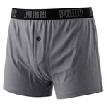 PUMA 寬鬆版型平口內褲 3件組 彪馬 跳豹 男士內褲 平角內褲 四角內褲 彈力腰帶 舒適 吸濕 排汗 701246691黑/深灰/灰, , large