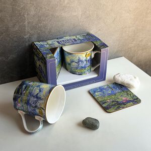 【Lesser&Pavey】莫內系列馬克杯/馬克杯附杯墊組/馬克杯杯墊組/莫內睡蓮池/馬克杯/杯墊/茶杯/咖啡杯
