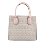 Michael Kors Mercer Logo 吊飾塗層帆布二用包(香草/粉色), , large