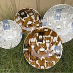 Shiba Inu food bowl set (4 pieces), , large