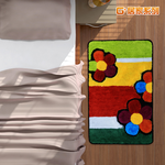 【G+居家】2片繽紛花朵超細纖維止滑地墊40x60公分(絨毛地墊/腳踏墊/衛浴墊/吸水地墊/玄關墊), , large
