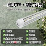 【君沛】V型雙排 50W旗艦功率 4呎T8一體式 全光譜 抑制徒長 觀葉植物 龍舌蘭 大型層架補光, , large