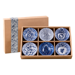日式青花雅韻陶瓷飯碗6入組, , large
