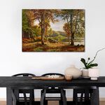 【御畫房】湖畔風景 國家一級畫師手繪油畫60&times;90cm(VF-194), , large