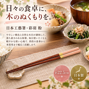 【HIYASU日安工坊】日本工藝箸-彩羽 粉