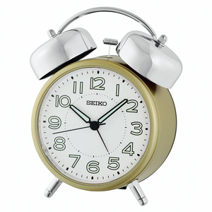 SEIKO 精工 經典不敗靜音秒針貪睡鬧鐘-金 QHK063G